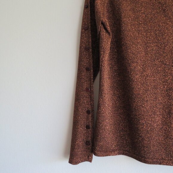 One Girl Who… The Universe Women's Brown Metallic Sweater L - Picture 7 of 12